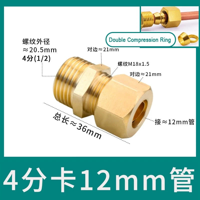 Brass Male Thread Compression Fittings – Circular, Conical & Double Ring, 1/8" to 1/2"