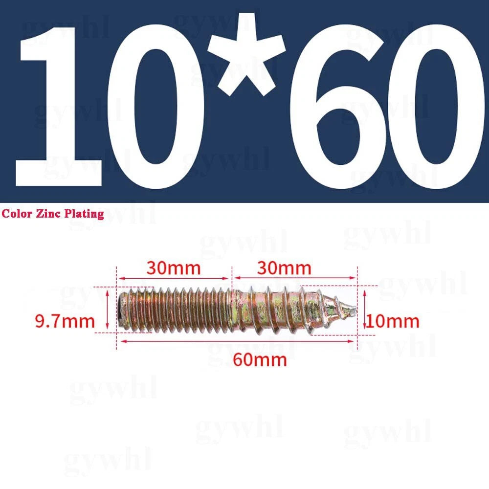 Wood To Metal Dowels Double Ended Threaded Furniture Screws M3 M4 M5 M6 8 10 M12