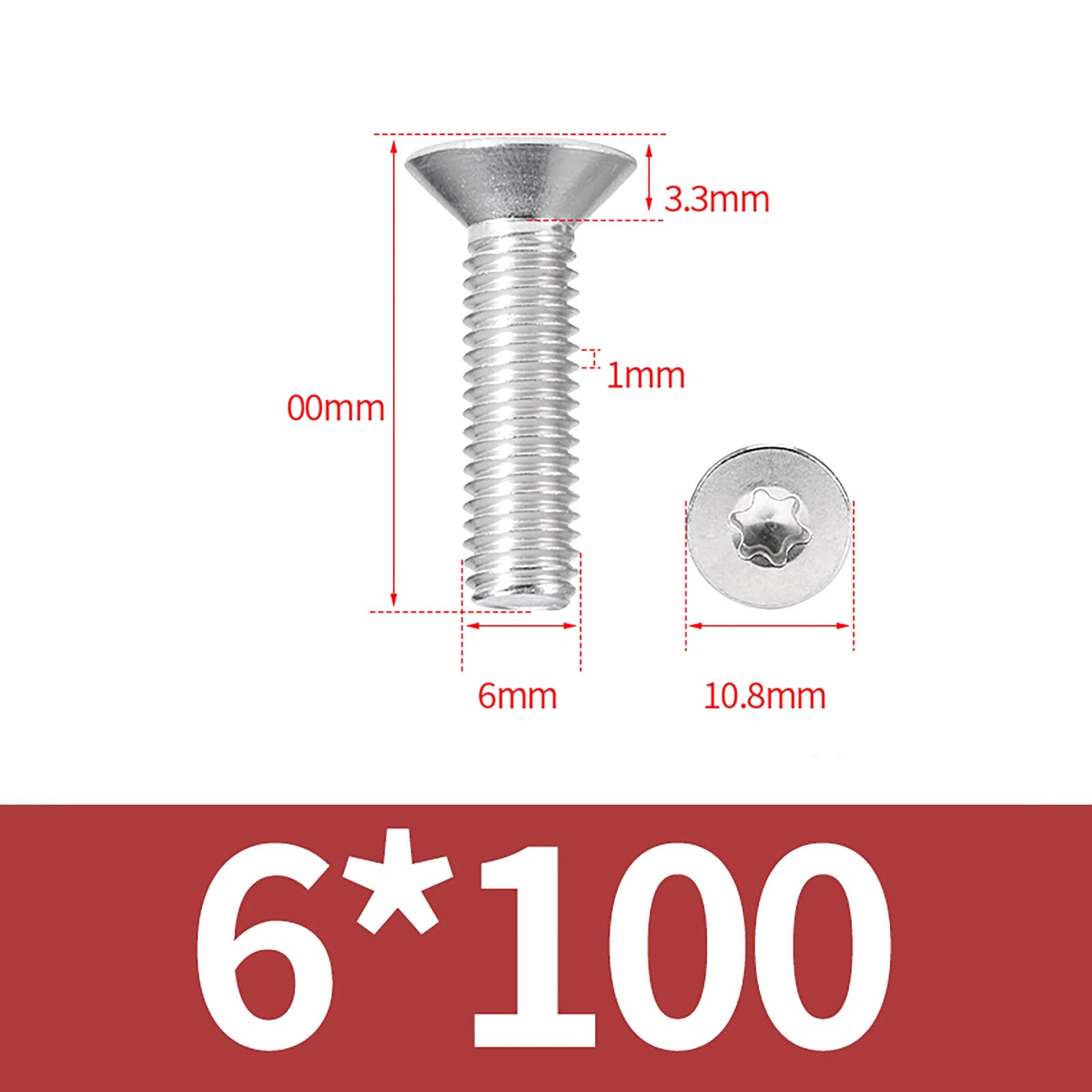 M2- M12 Torx Countersunk Machine Screws Six Lobe Bolts A2 Stainless Steel