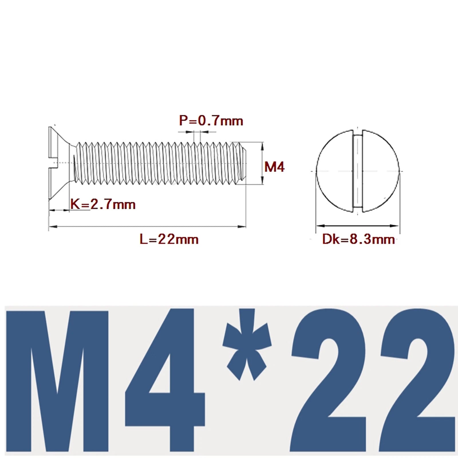 Countersunk Slotted Machine Screws M2–M8 | A2 Stainless Steel DIN 963