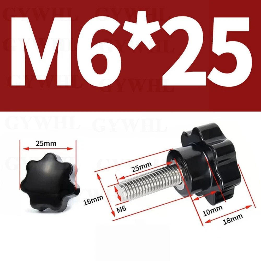 Star Bakelite Thumb Screws – Hand Clamping Knob Bolts, Stainless Steel Thread M3 to M12 - HomeDIYer