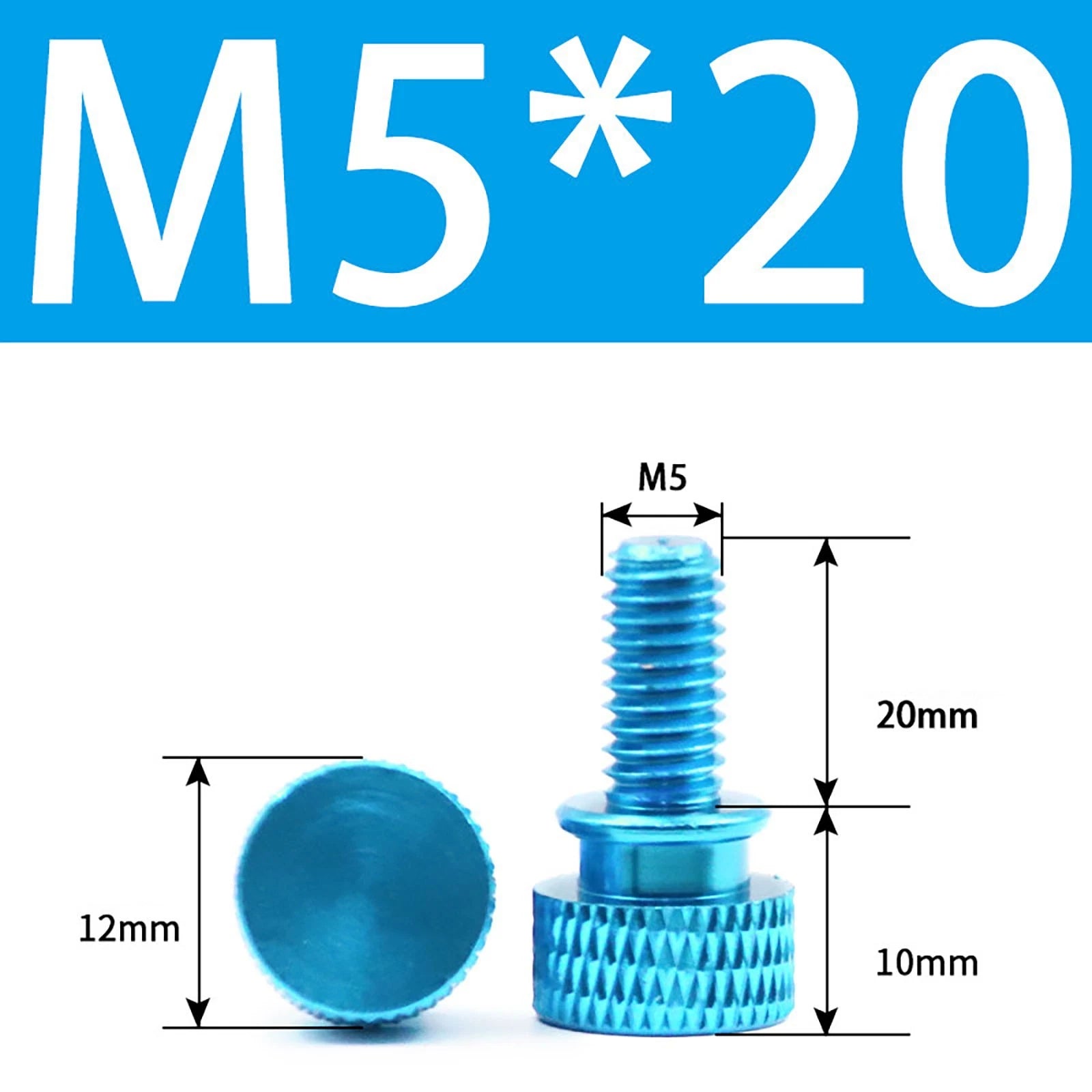 Aluminum Thumb Screws M5 M6 Knurled Hand Bolts Anodized PC Case Hobby DIY Stock