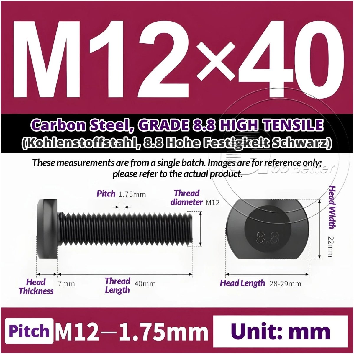 T - Slot Bolts M6 to M20 | Grade 8.8 High Tensile | T - Track Bolts 16mm–500mm - HomeDIYer