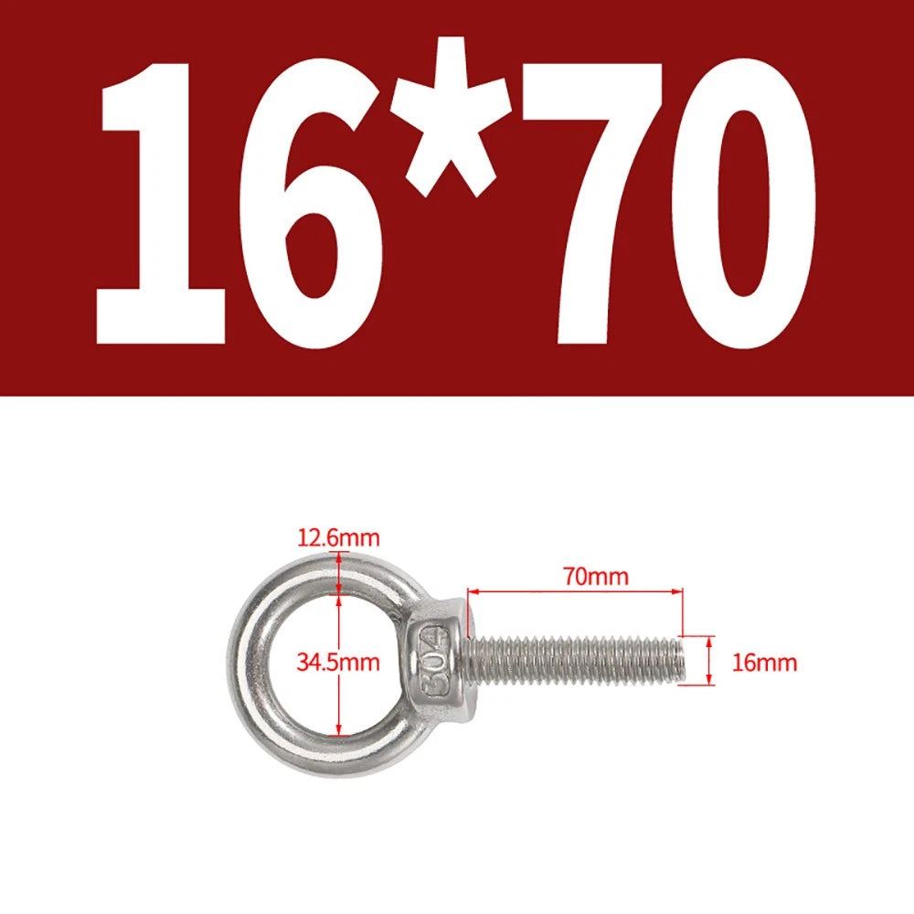 A2 Stainless Steel Eye Bolts DIN 580 — M10 M12 M14 M16 M18 M20 M24 Lifting Ring Bolt