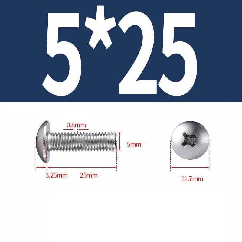 Phillips Pan Head Machine Screws — Nickel Plating & Black Zinc, M2–M6, 10 or 25 Pcs