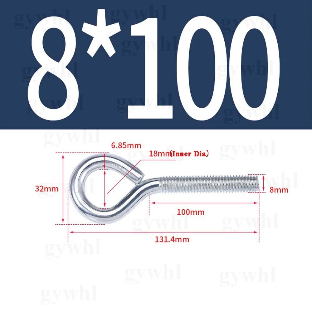 Galvanised Eye Screws Hooks Eye Bolts Closed Screws Rod Stainless Threaded Rings