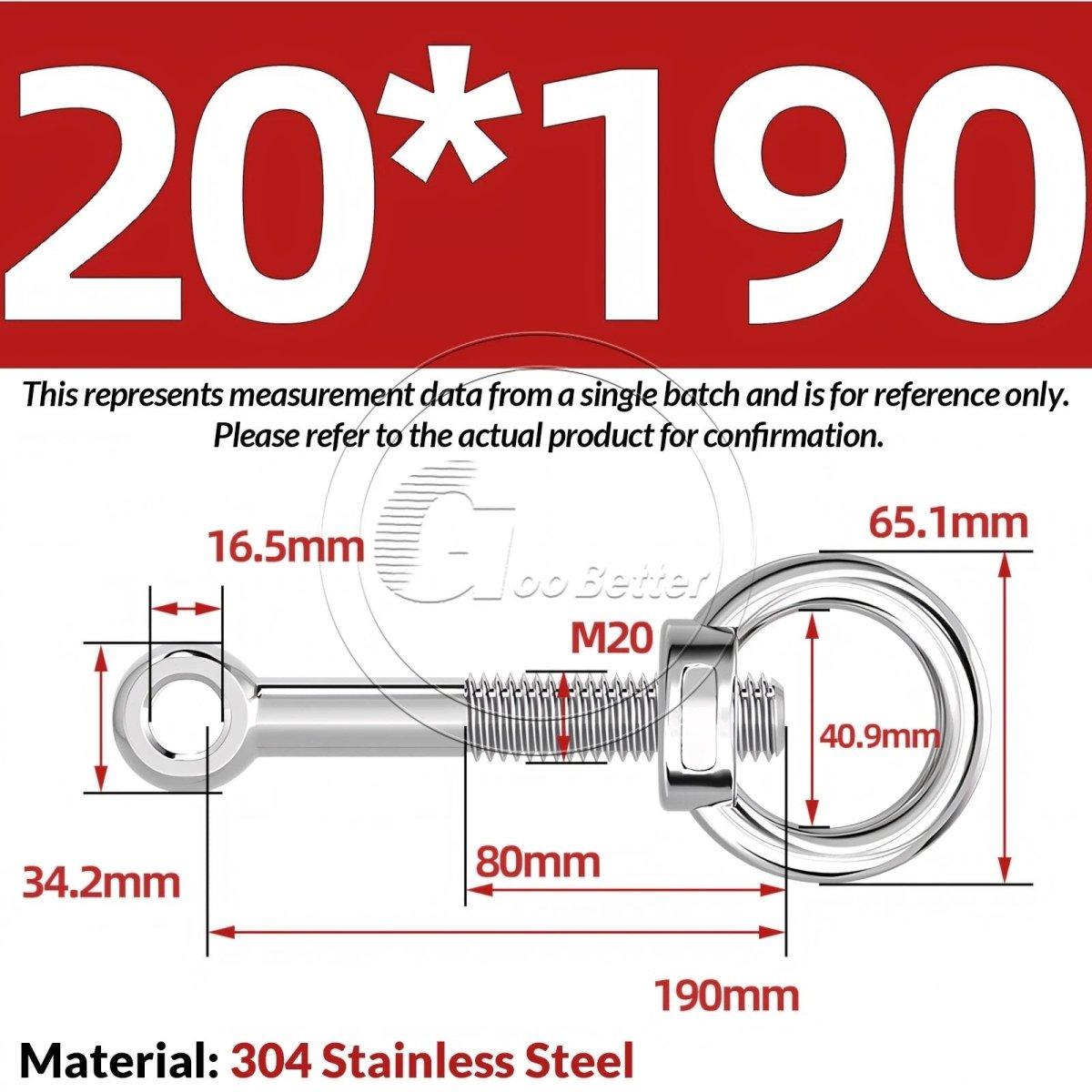 M16–M24 A2 304 Stainless Steel Lifting Eye Bolt & Eye Nut Threaded Ring - HomeDIYer