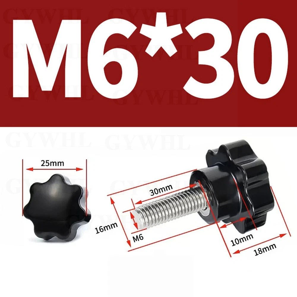 Star Bakelite Thumb Screws – Hand Clamping Knob Bolts, Stainless Steel Thread M3 to M12 - HomeDIYer