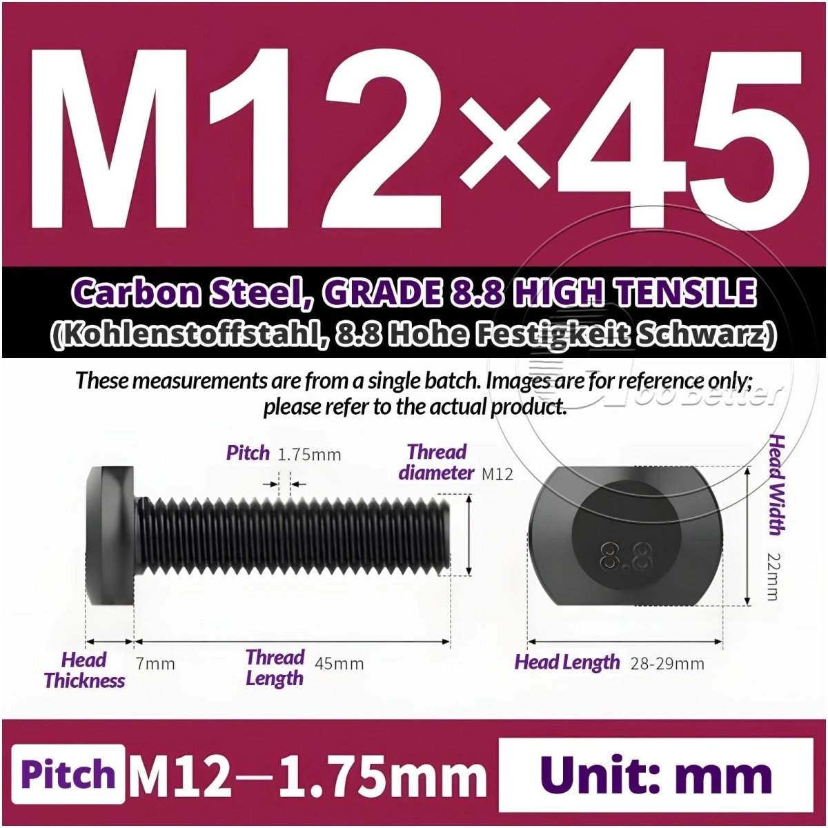 T - Slot Bolts M6 to M20 | Grade 8.8 High Tensile | T - Track Bolts 16mm–500mm - HomeDIYer