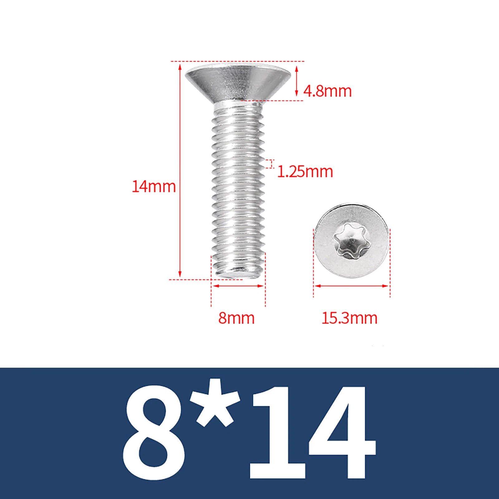 M2- M12 Torx Countersunk Machine Screws Six Lobe Bolts A2 Stainless Steel