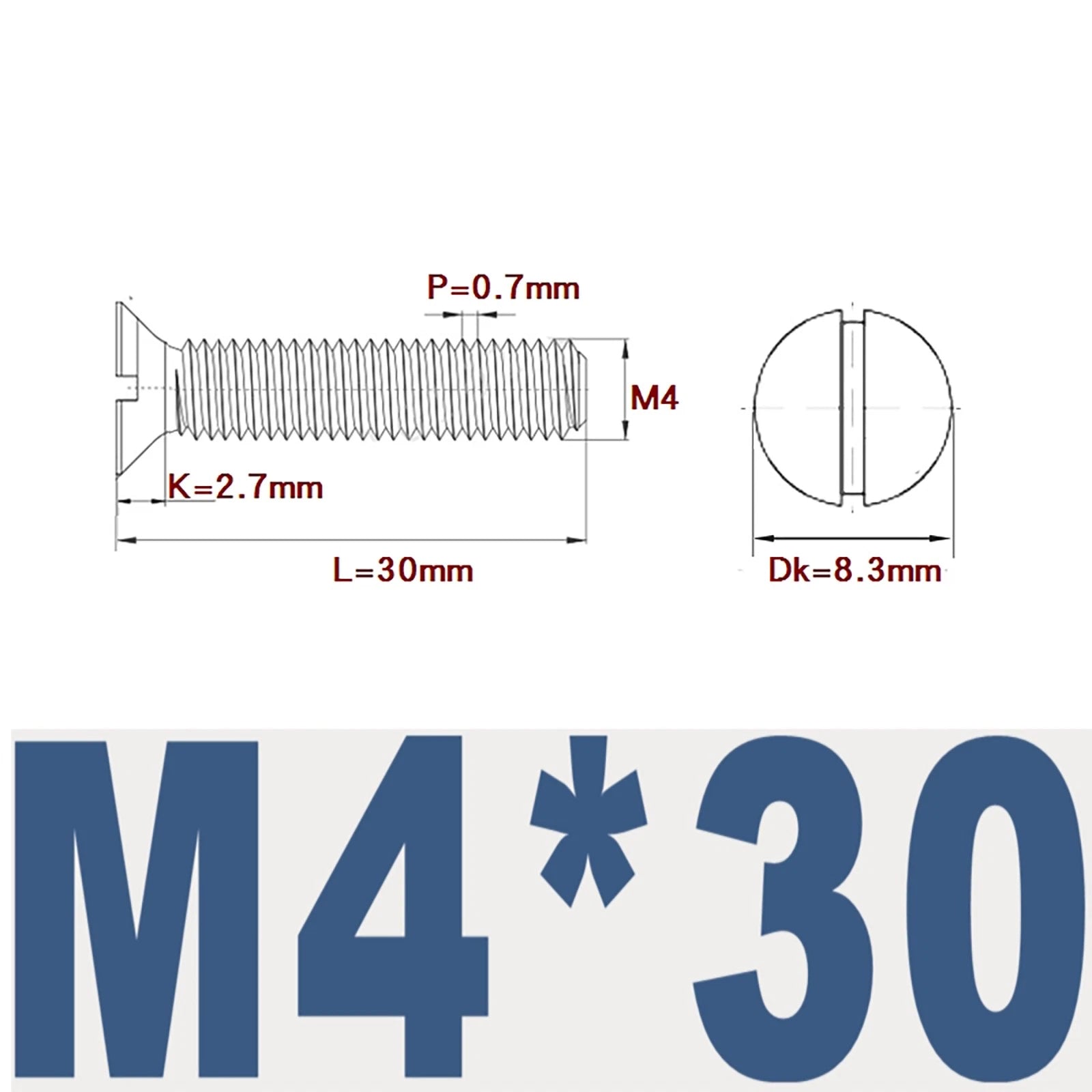 Countersunk Slotted Machine Screws M2–M8 | A2 Stainless Steel DIN 963