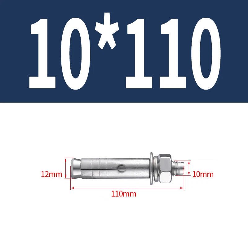 Hex Nut Expansion Sleeve Anchor Bolts — M6 to M20, Galvanized & Stainless Steel - HomeDIYer