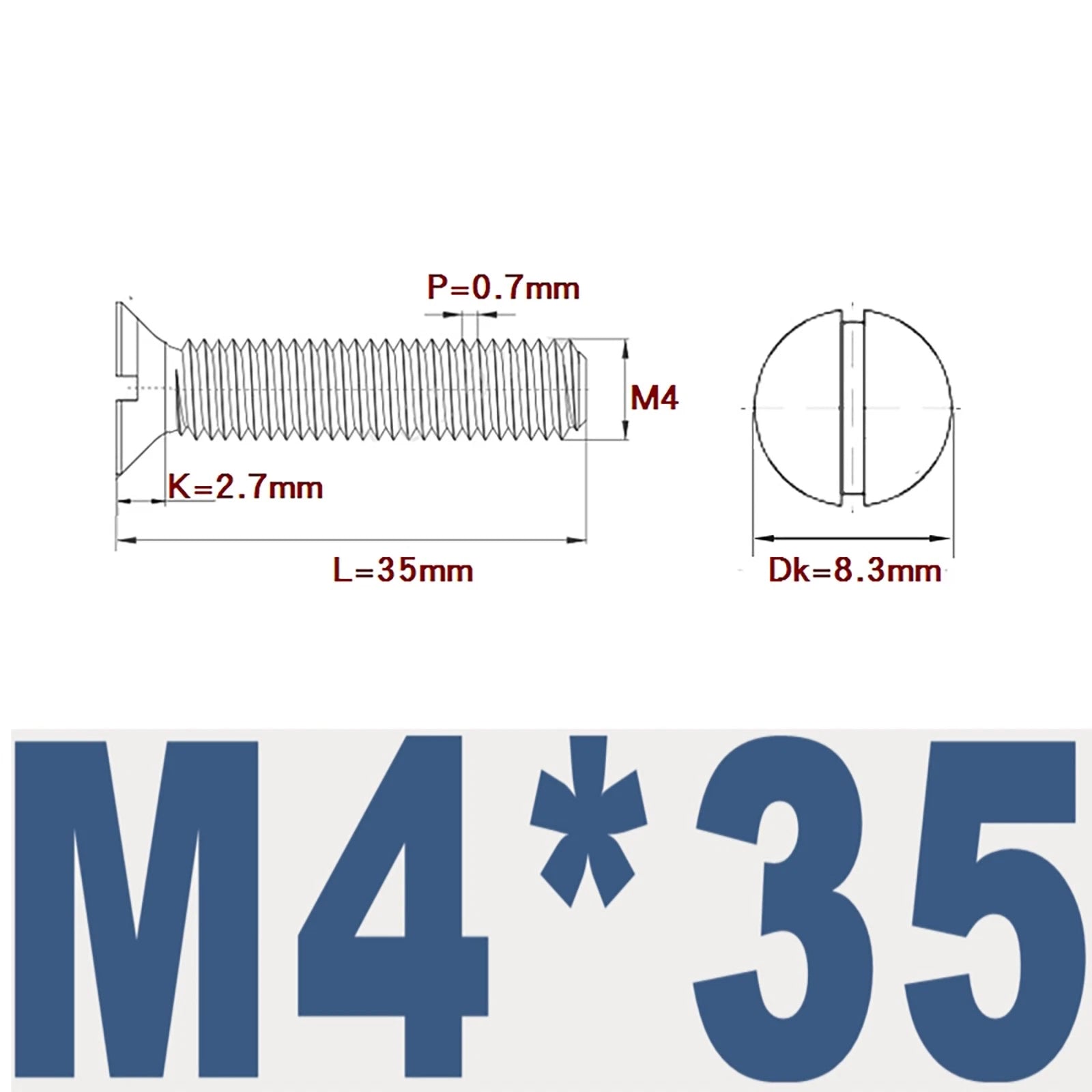 Countersunk Slotted Machine Screws M2–M8 | A2 Stainless Steel DIN 963