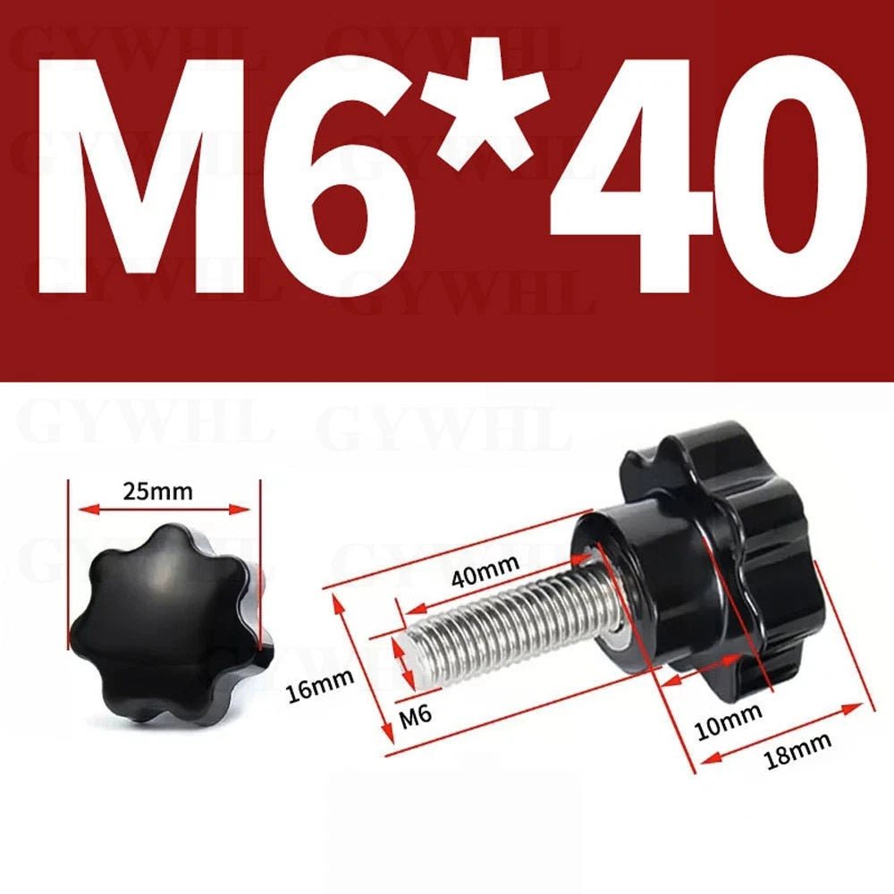 Star Bakelite Thumb Screws – Hand Clamping Knob Bolts, Stainless Steel Thread M3 to M12 - HomeDIYer