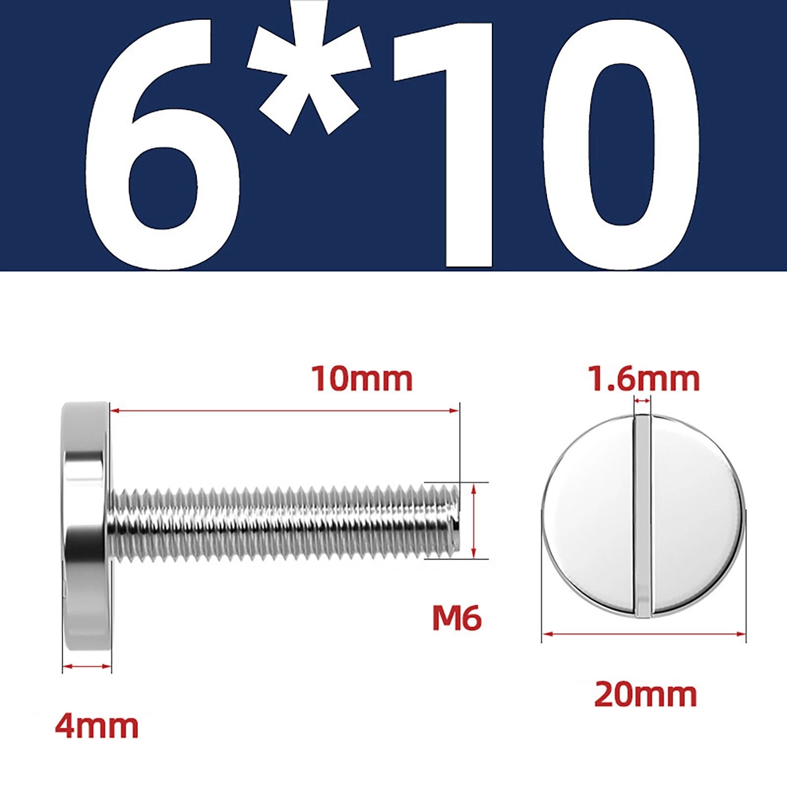 A2 Stainless Steel Slotted Large Head Machine Screws — Wide Pan Bolt DIN 921 | M2–M10