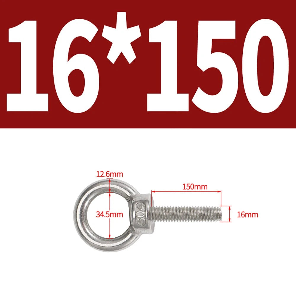 A2 Stainless Steel Eye Bolts DIN 580 — M10 M12 M14 M16 M18 M20 M24 Lifting Ring Bolt