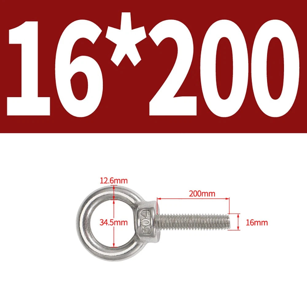 A2 Stainless Steel Eye Bolts DIN 580 — M10 M12 M14 M16 M18 M20 M24 Lifting Ring Bolt