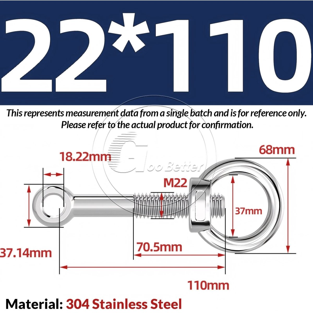 M16–M24 A2 304 Stainless Steel Lifting Eye Bolt & Eye Nut Threaded Ring - HomeDIYer