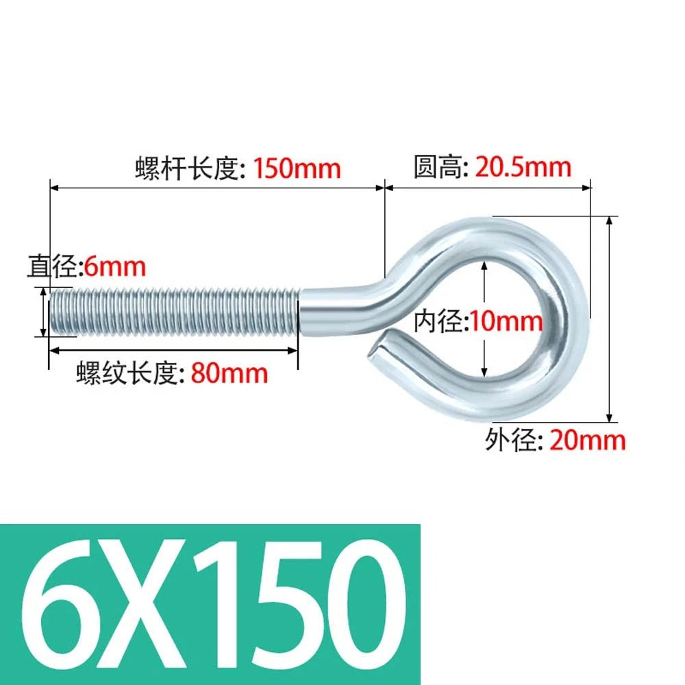 M3–M12 Galvanised Eye Screws | Metric Closed Eye Bolts & Threaded Ring Hooks