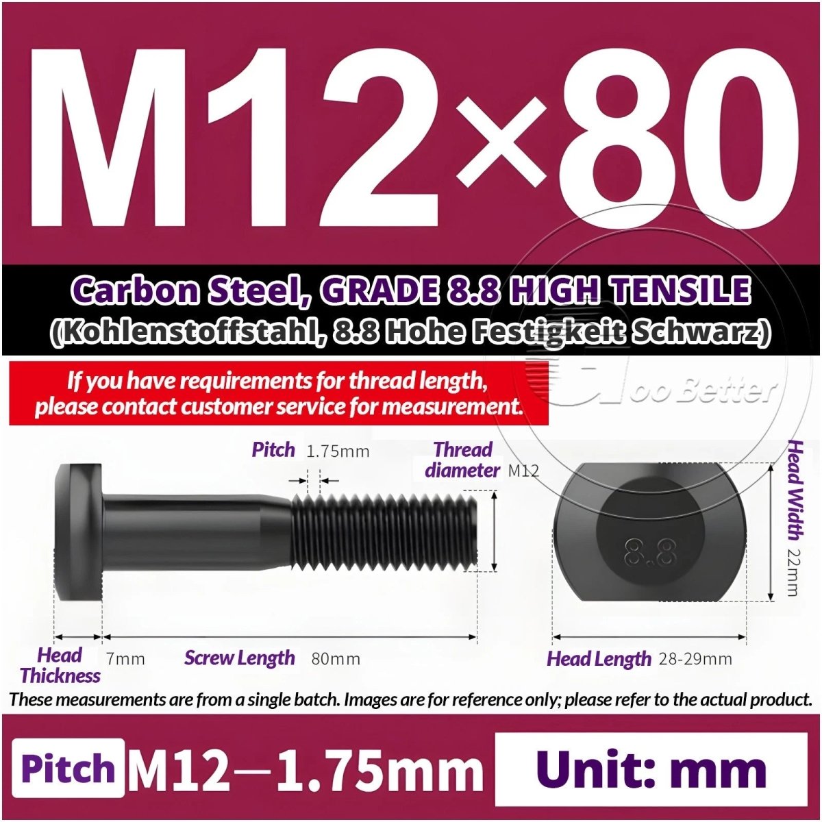 T - Slot Bolts M6 to M20 | Grade 8.8 High Tensile | T - Track Bolts 16mm–500mm - HomeDIYer