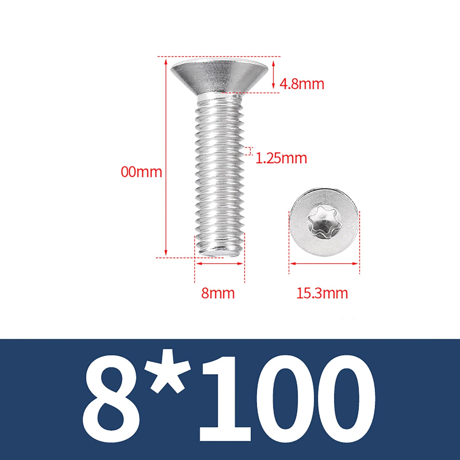 M2- M12 Torx Countersunk Machine Screws Six Lobe Bolts A2 Stainless Steel