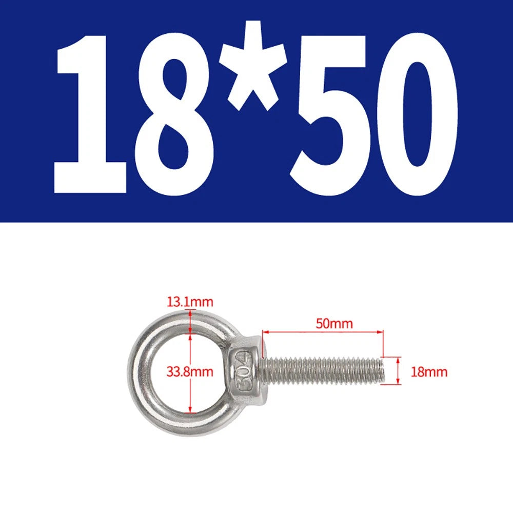 A2 Stainless Steel Eye Bolts DIN 580 — M10 M12 M14 M16 M18 M20 M24 Lifting Ring Bolt
