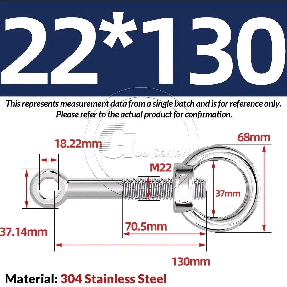 M16–M24 A2 304 Stainless Steel Lifting Eye Bolt & Eye Nut Threaded Ring - HomeDIYer