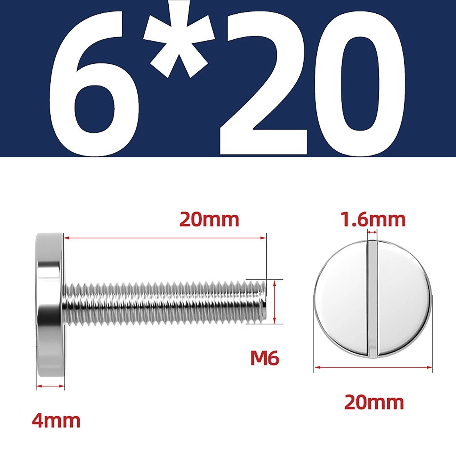 A2 Stainless Steel Slotted Large Head Machine Screws — Wide Pan Bolt DIN 921 | M2–M10