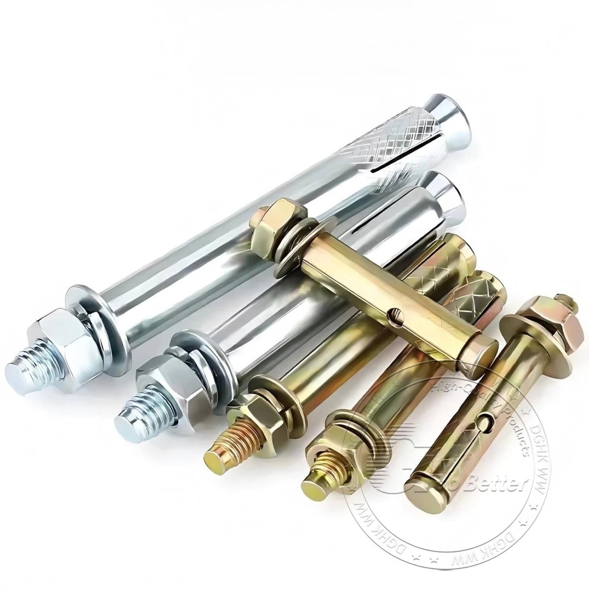Concrete Expansion Anchor Bolts M6–M20, Extra Long Masonry Wall Screws – Iron Blue White Zinc / Iron - colour Zinc - HomeDIYer