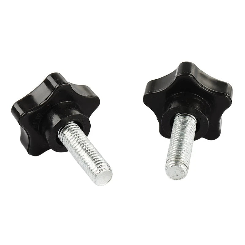 Thumb Screws M8 Hand Knob Bolts Plastic Five-Star Head Black Length 20-80mm