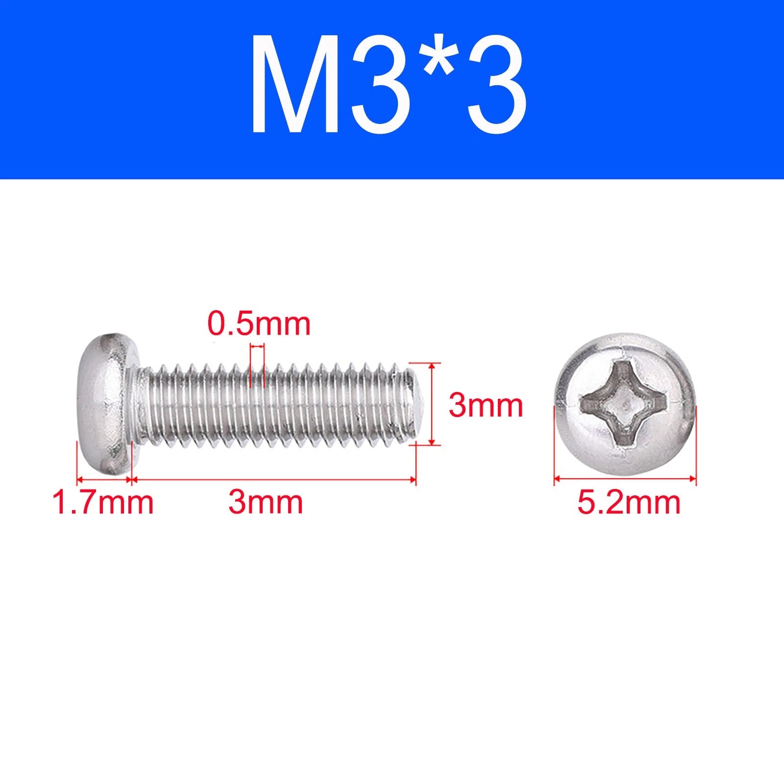M3 M3.5 M4 M5 A2 Stainless Steel Pozi Pan Head Machine Screws DIN 7985