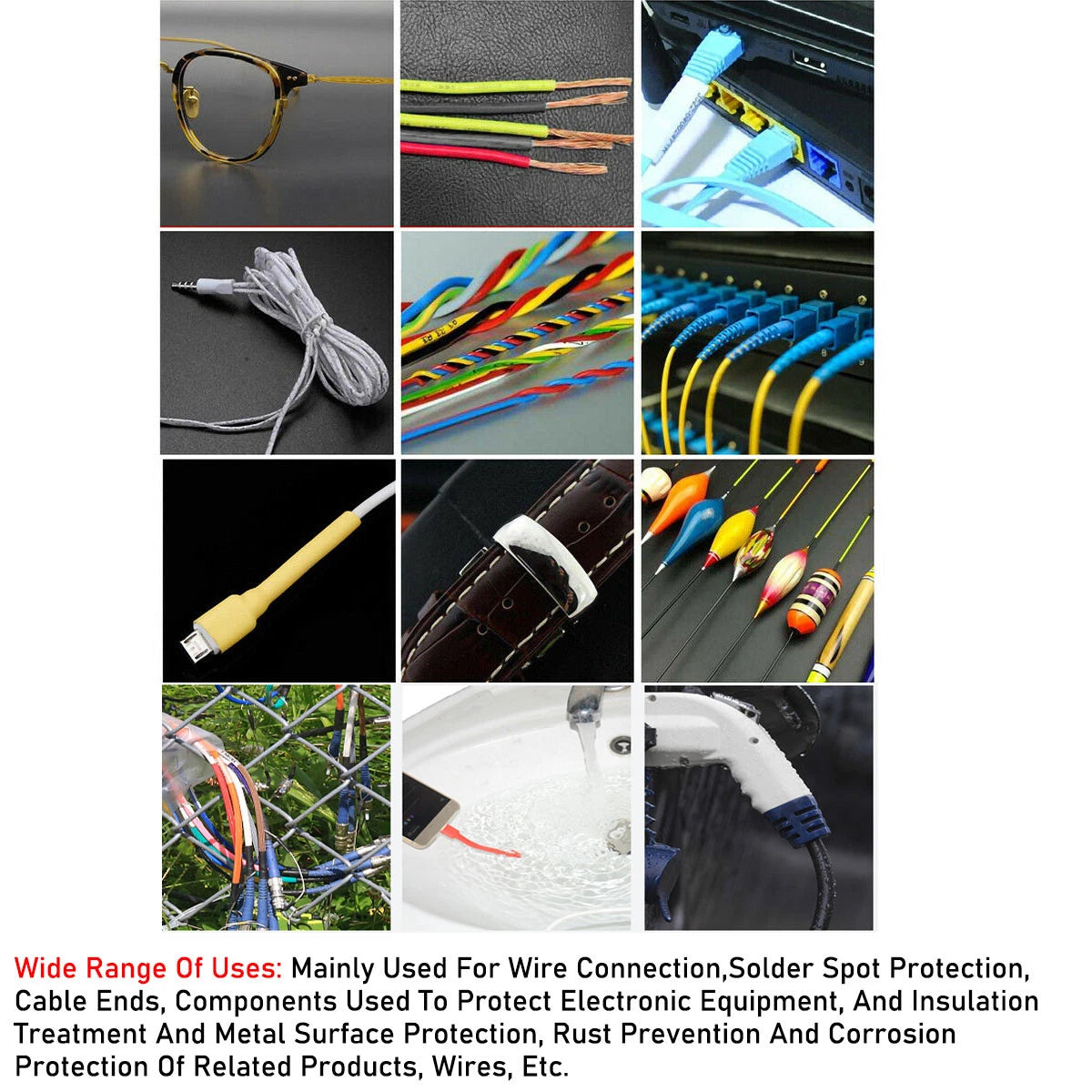 3:1 Ratio Heat Shrink Tubing – Black Electrical Wire Sleeving (Without Glue)