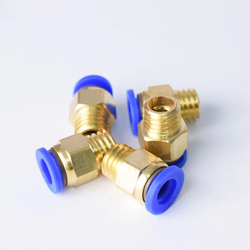 Male Stud Push-to-Connect Brass Fitting | BSPT & Metric Thread | 4mm–12mm Tube OD