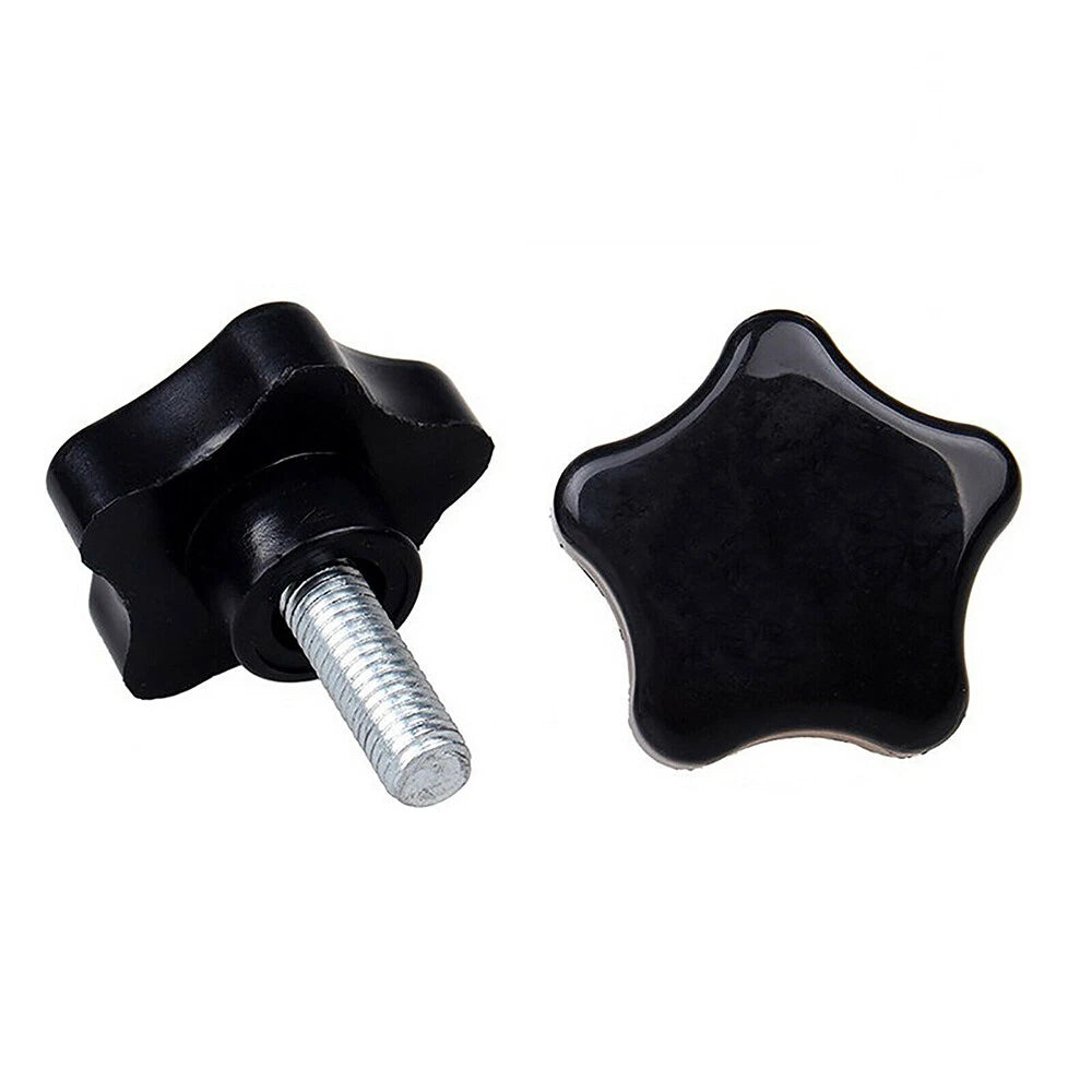 M5 M6 M8 M10 Black Plastic Pentagram Star Thumb Screws Hand Knob Bolts 15-60 mm