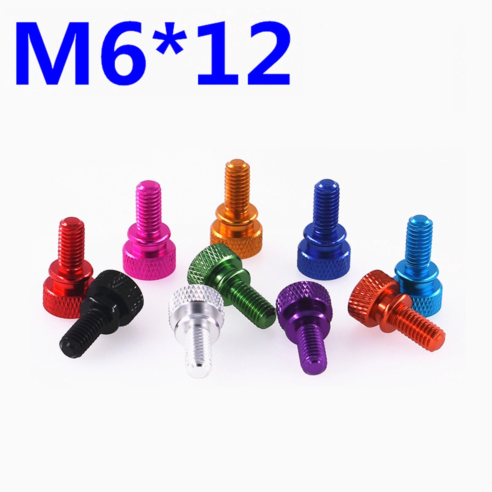 M6 Knurled Thumb Screws Aluminum Alloy Round high Step Hand Grip Knob Bolts