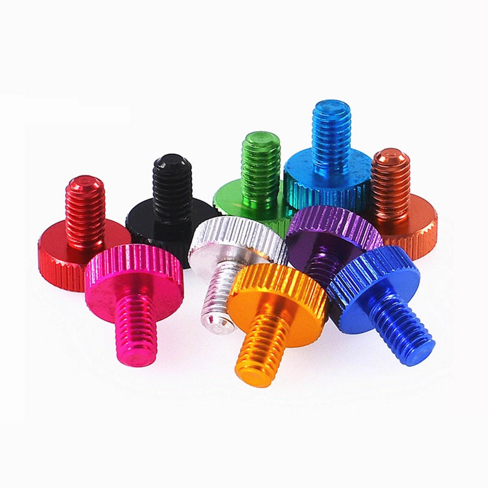 Knurled Thumb Screws M6 x 10mm Aluminum Alloy DIY Hand Tighten Grip Knob Bolts