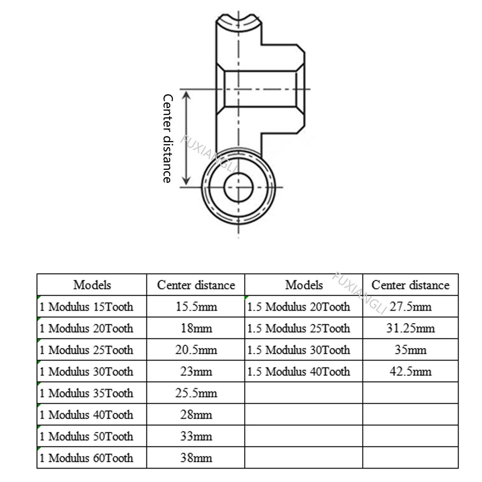 1 Modulus 15-60T Brass Worm Wheel Gear Pitch 3.14mm Transmission Gear,Worm Rod