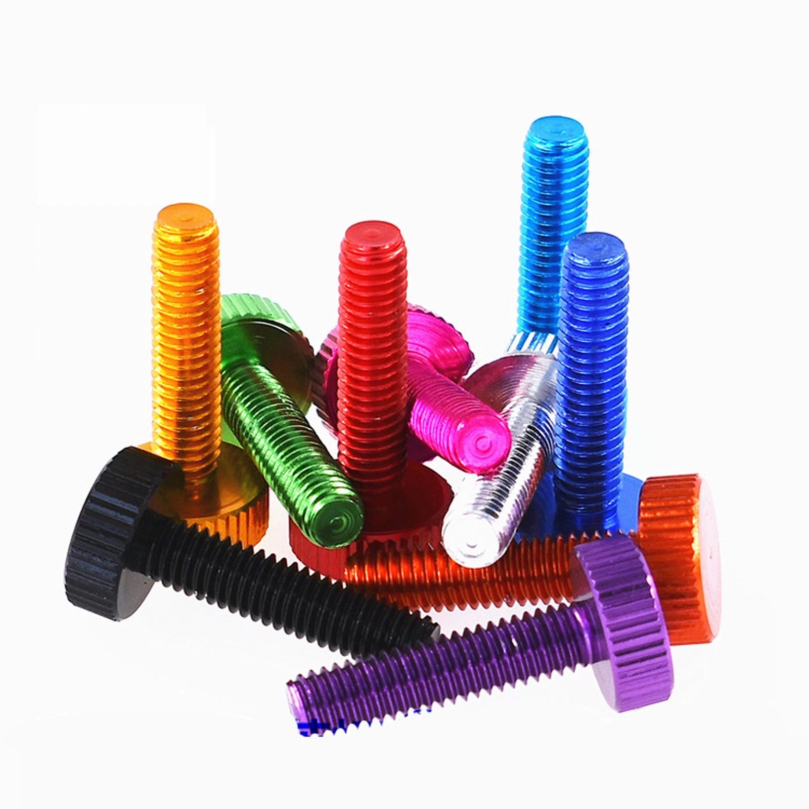 nurled Thumb Screws M6 x 25mm Aluminum Alloy DIY Hand Tighten Grip Knob Bolts