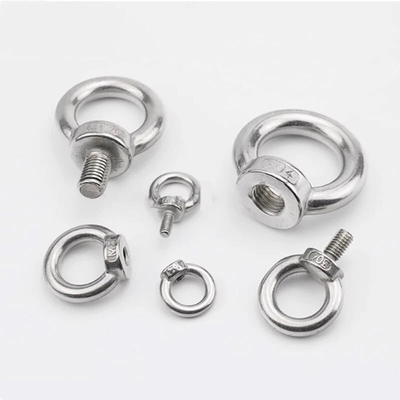 M3 - M30 Lifting Eye Bolt & Nut Set — 304 Stainless Steel Heavy Duty Ring Hooks - HomeDIYer