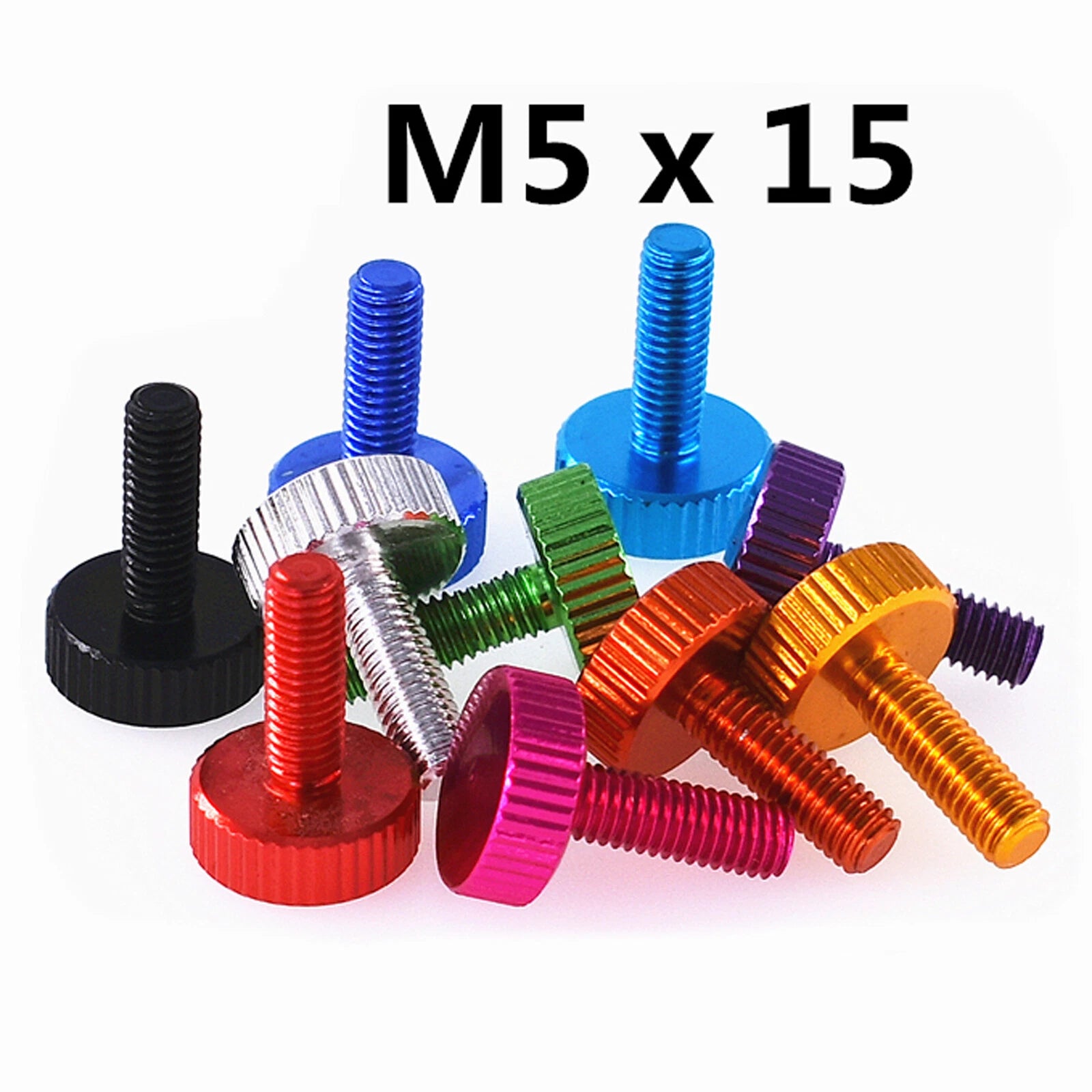 M5 M6 Knurled Thumb Screws Aluminum Alloy Multicolour Round Hand Grip Knob Bolts