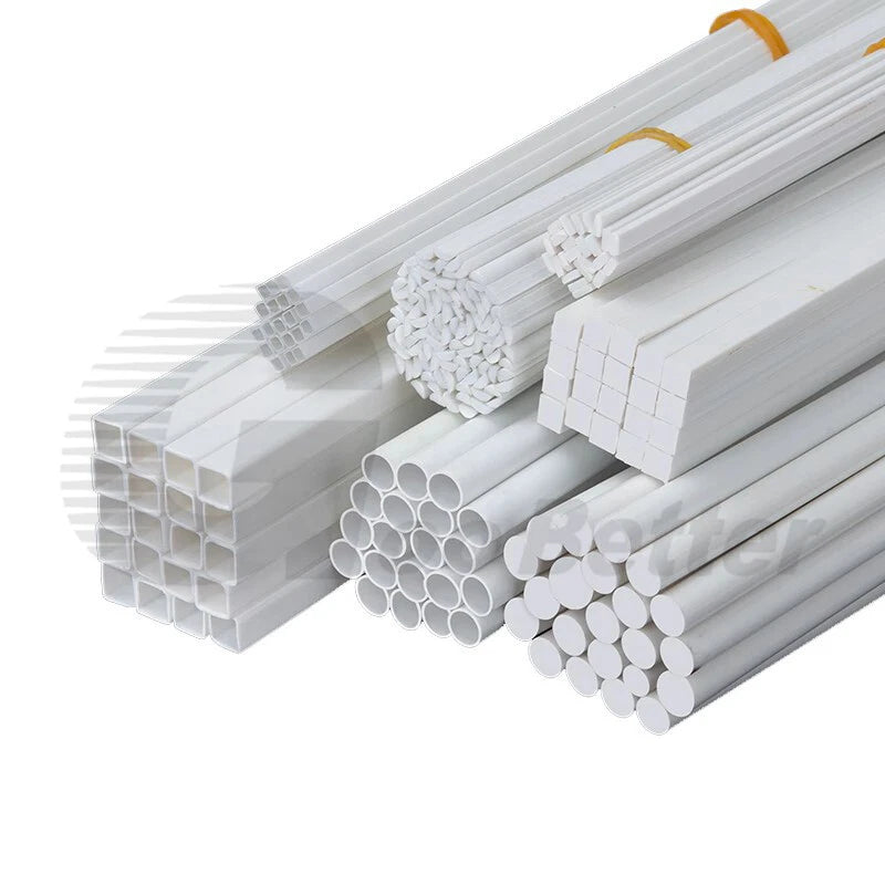 ABS Plastic Rods & Tubes – Round, Square, U/L/H-Profile Styrene Strips 250mm