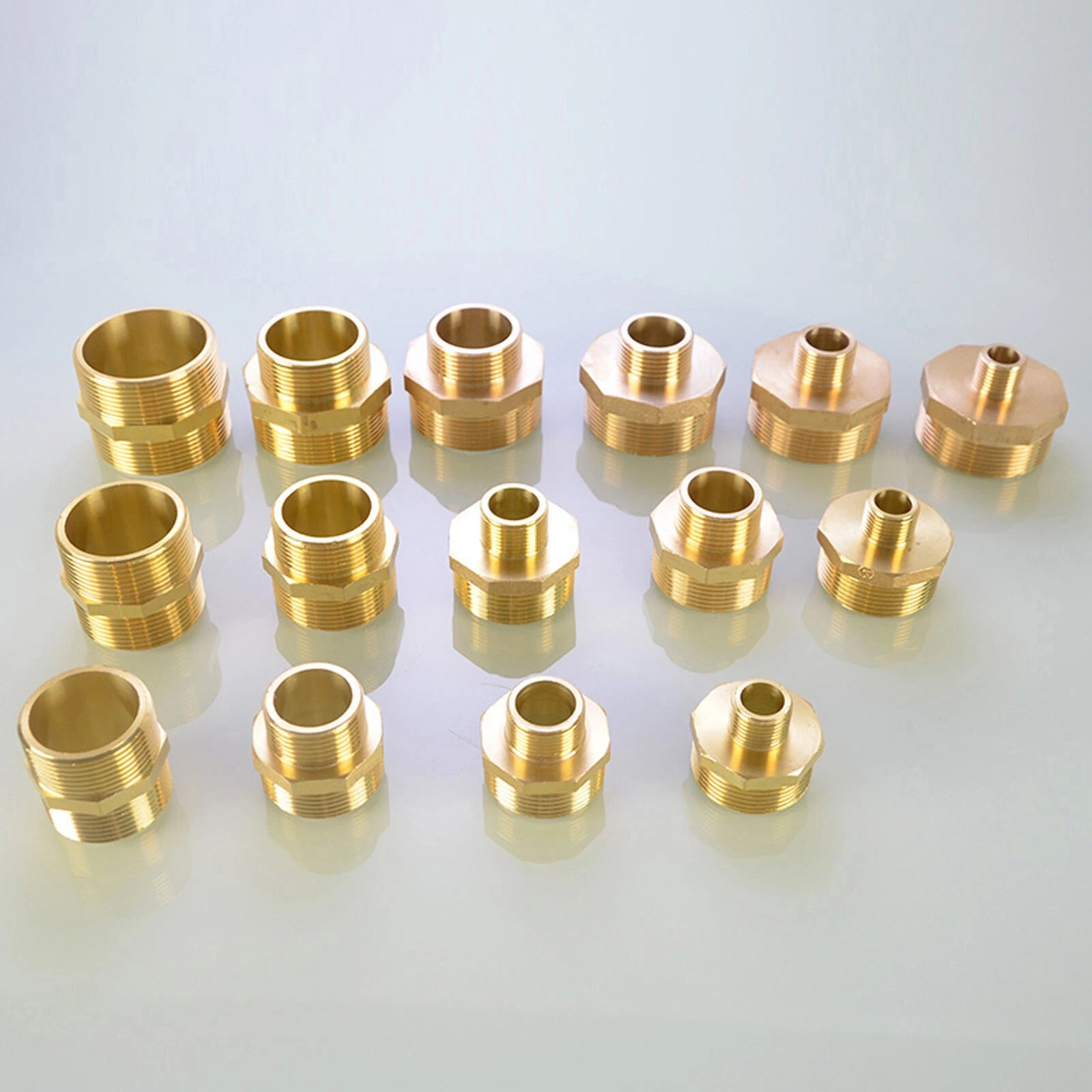 Brass BSP Male Hex Nipple Pipe Fitting — Equal & Reducing Threaded Connector