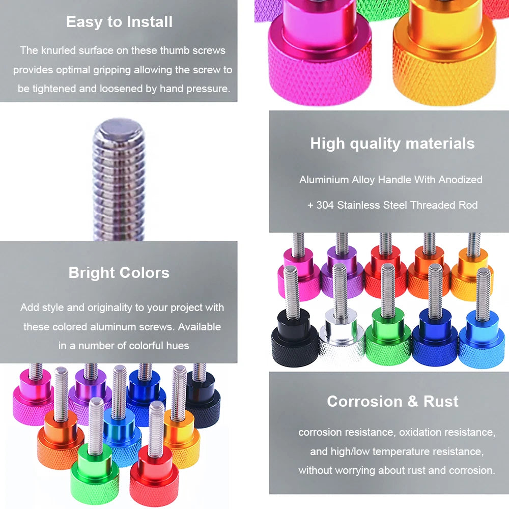 M8 Knurled Thumb Tighten Screws Hand Turn Grip Knob Bolts For Camera Tripod DIY