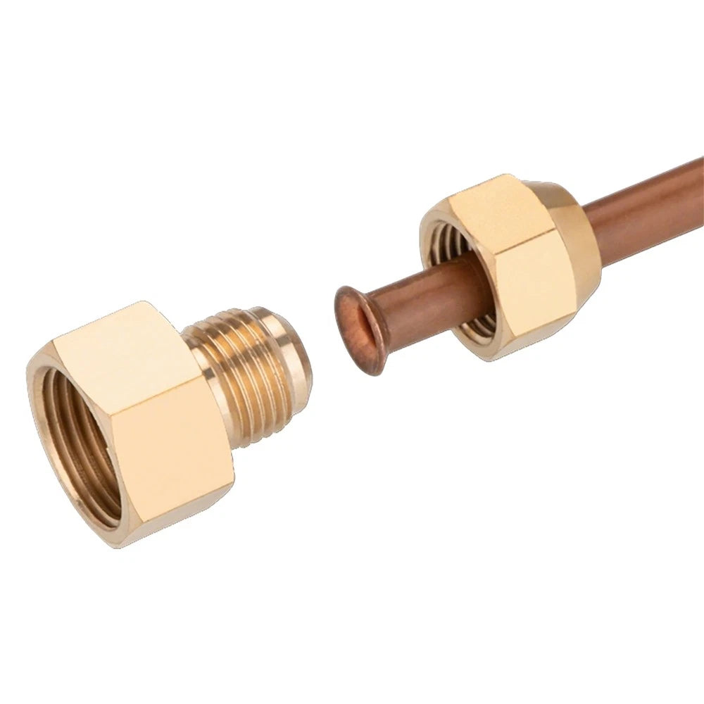 Brass Compression Straight Coupling Connector – Flared Fittings for Copper Pipe