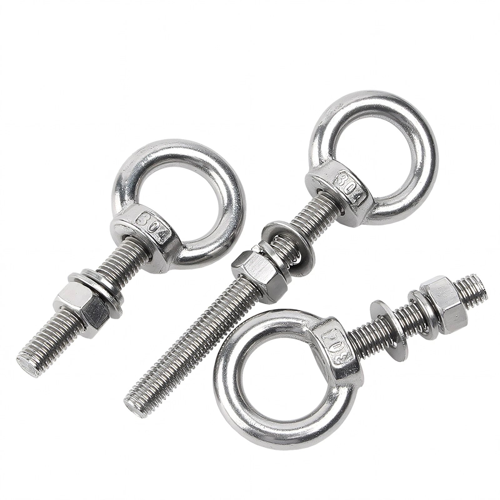 M3 M4 M5 M6 Eye Bolts Kit Screws Nut Washer Long Boat Stainless Steel A2 304