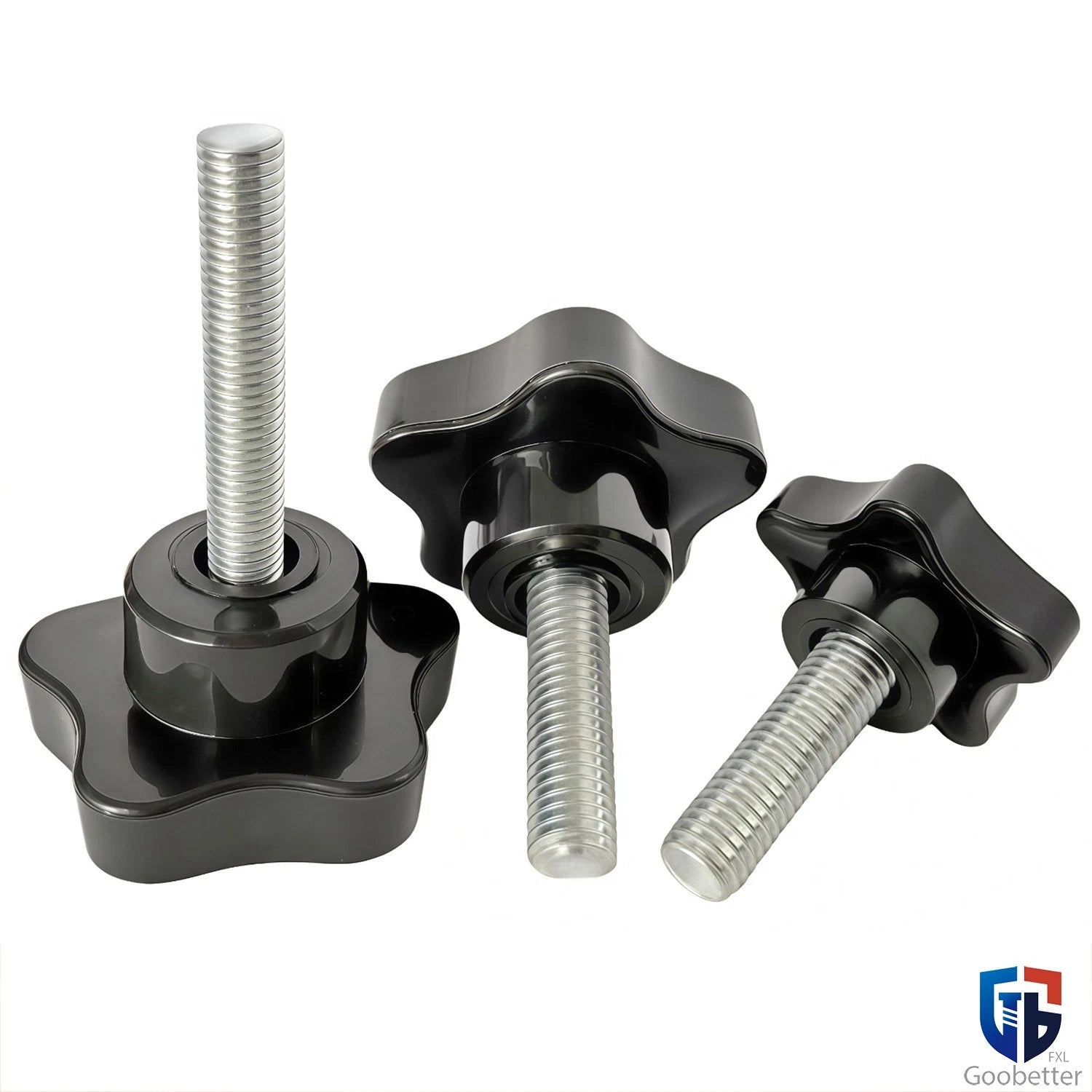 Plastic Star Knobs Clamping Bolts Thumb Screws Machine Handle Black M8 M10