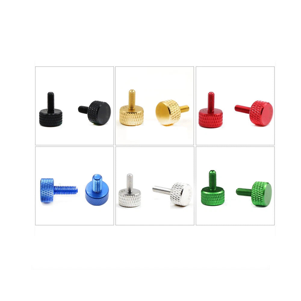 M6 Flat knurled Thumb Screws Computer Case Hand Grip Knob Bolts Aluminum Alloy