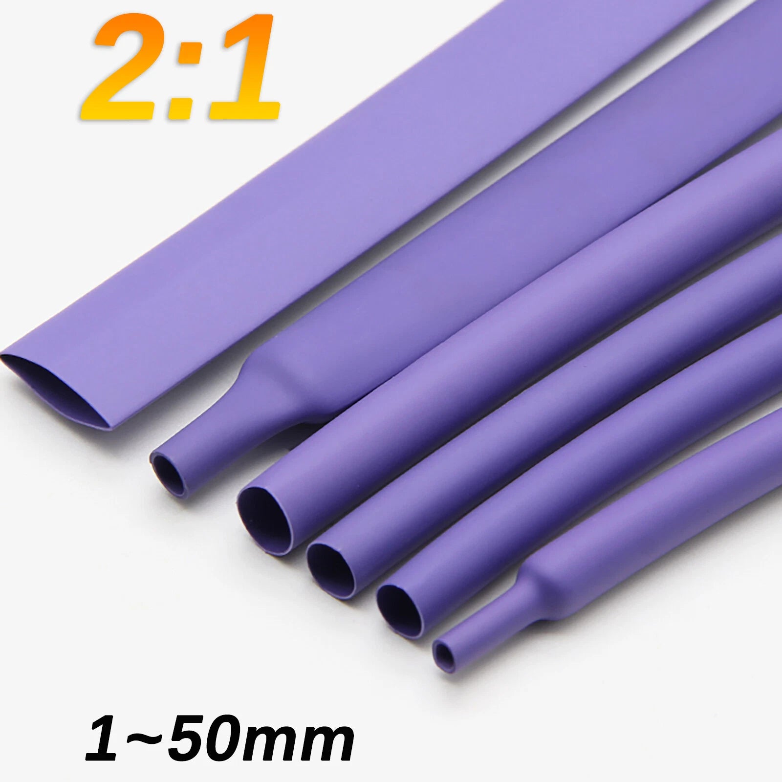 Purple Heat Shrink Tubing 1mm–50mm | 2:1 Ratio Cable Heatshrink Sleeving
