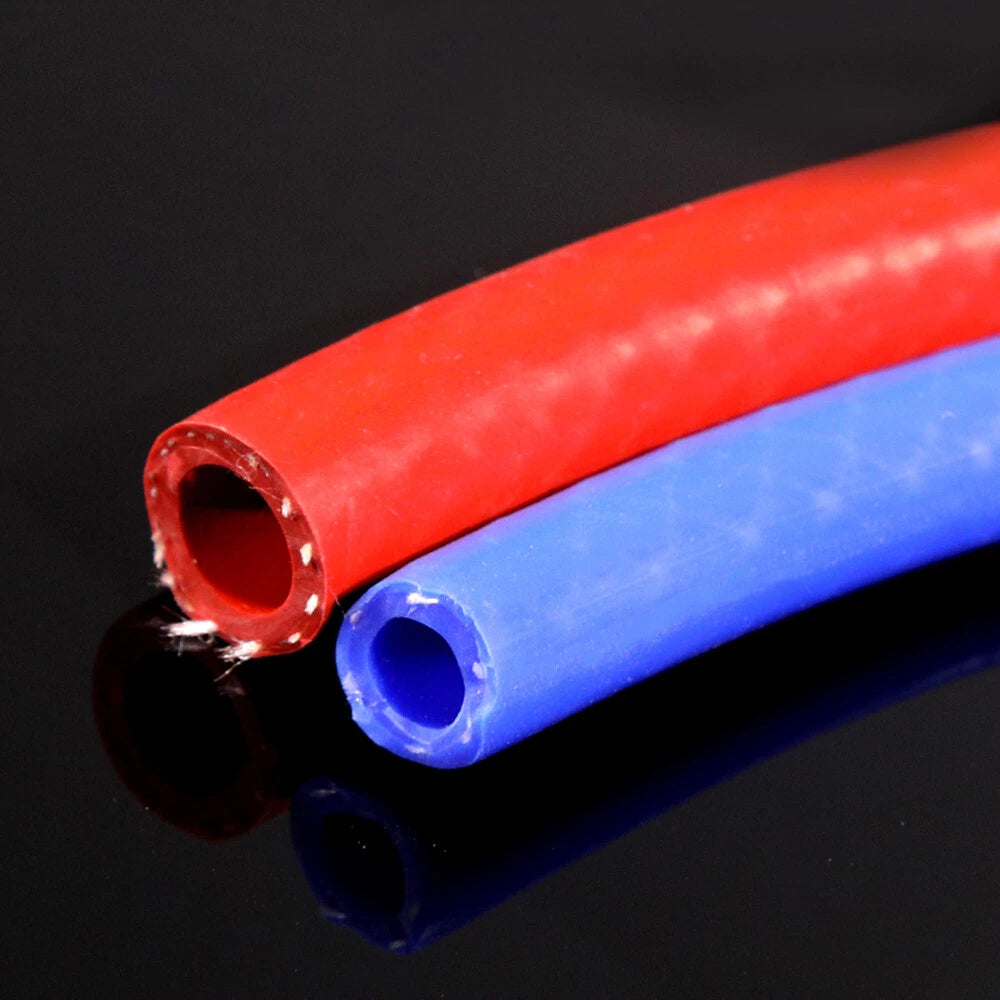 Silicone Tubing Reinforced Rubber Hose — 6mm to 32mm ID, Red & Blue, 1M–5M