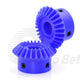 Module 2 Straight Bevel Gear 90° 1:1 Pairing 20-30 Tooth 10-25mm Bore Nylon Blue